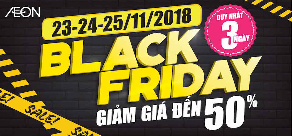 AEON Black Friday 2018 giảm giá đến 50%