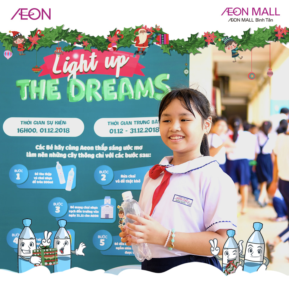 Các bạn học sinh tham gia "Light up the dreams" - Thắp sáng ước mơ cùng AEON