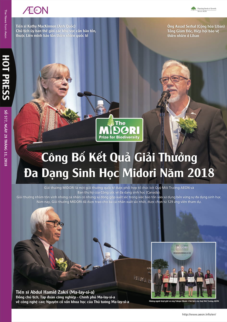 Kết Quả Giải Thưởng Đa Dạng Sinh Học Midori 2018