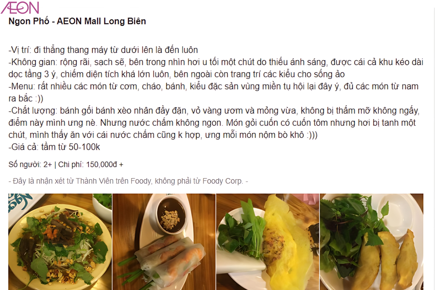 Quầy đồ ăn Việt Nam luôn được khách hàng đánh giá cao về chất lượng cũng như hương vị (Nguồn Foody)