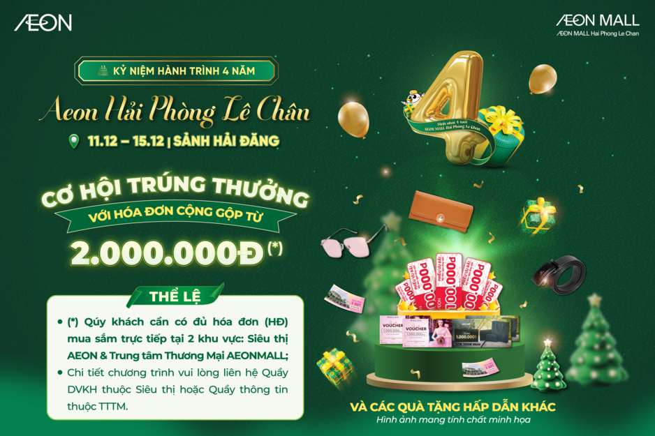 KỶ NIỆM 4 NĂM AEON HẢI PHÒNG LÊ CHÂN