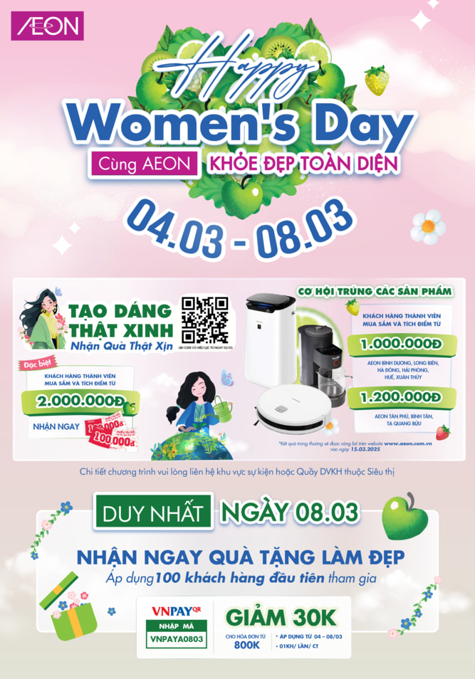 HAPPY WOMEN'S DAY - CÙNG AEON KHOẺ ĐẸP TOÀN DIỆN