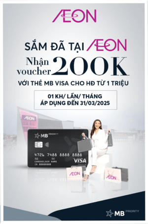 ƯU ĐÃI THẺ MB VISA CÙNG AEON